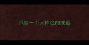形容一个人神经的成语