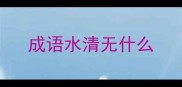 成语水清无什么