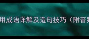 10个最常用成语详解及造句技巧附音频跟读
