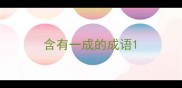 含有一成的成语