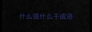 什么强什么干成语