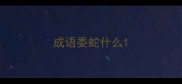 成语委蛇什么