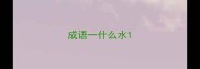 成语一什么水