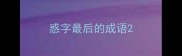 惑字最后的成语
