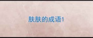 肤肤的成语