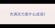 充满活力是什么成语