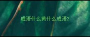成语什么黄什么成语