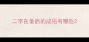 二字在最后的成语有哪些