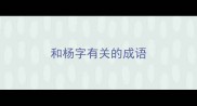 和杨字有关的成语