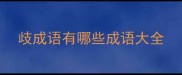 歧成语有哪些成语大全