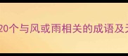 风调雨顺与风雨无阻20个与风或雨相关的成语及天气预报中的智慧应用