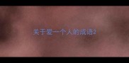 关于爱一个人的成语