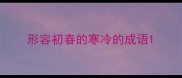 形容初春的寒冷的成语