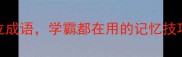 20个必背挺立成语学霸都在用的记忆技巧附练习
