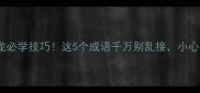 成语接龙必学技巧这5个成语千万别乱接小心翻车