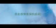 朋友感情很深的成语