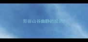 形容山谷幽静的成语
