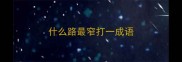 什么路最窄打一成语