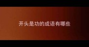 开头是功的成语有哪些