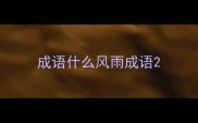 成语什么风雨成语