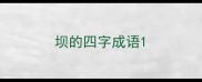 坝的四字成语