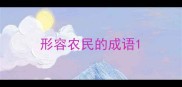 形容农民的成语