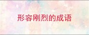 形容刚烈的成语
