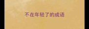 不在年轻了的成语