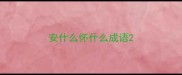 安什么怀什么成语