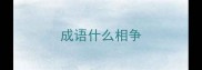 成语什么相争
