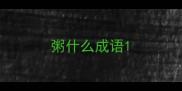 粥什么成语