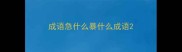 成语急什么暴什么成语