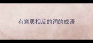 有意思相反的词的成语