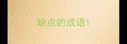 缺点的成语