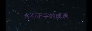 含有正字的成语