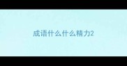成语什么什么精力