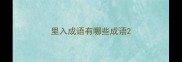 里入成语有哪些成语