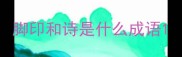 脚印和诗是什么成语