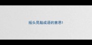 摇头晃脑成语的意思