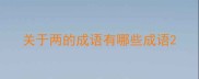 关于两的成语有哪些成语