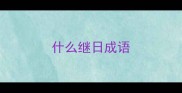 什么继日成语