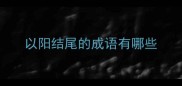 以阳结尾的成语有哪些