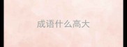 成语什么高大