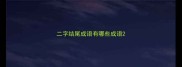 二字结尾成语有哪些成语