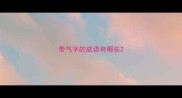 带气字的成语有哪些