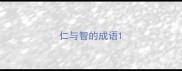 仁与智的成语