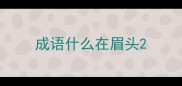 成语什么在眉头