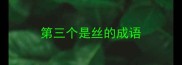第三个是丝的成语