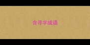 含寻字成语