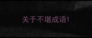 关于不堪成语